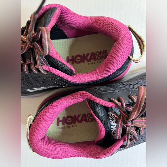 Hoka One One Black and Magenta Sneakers - Picture 8 of 9